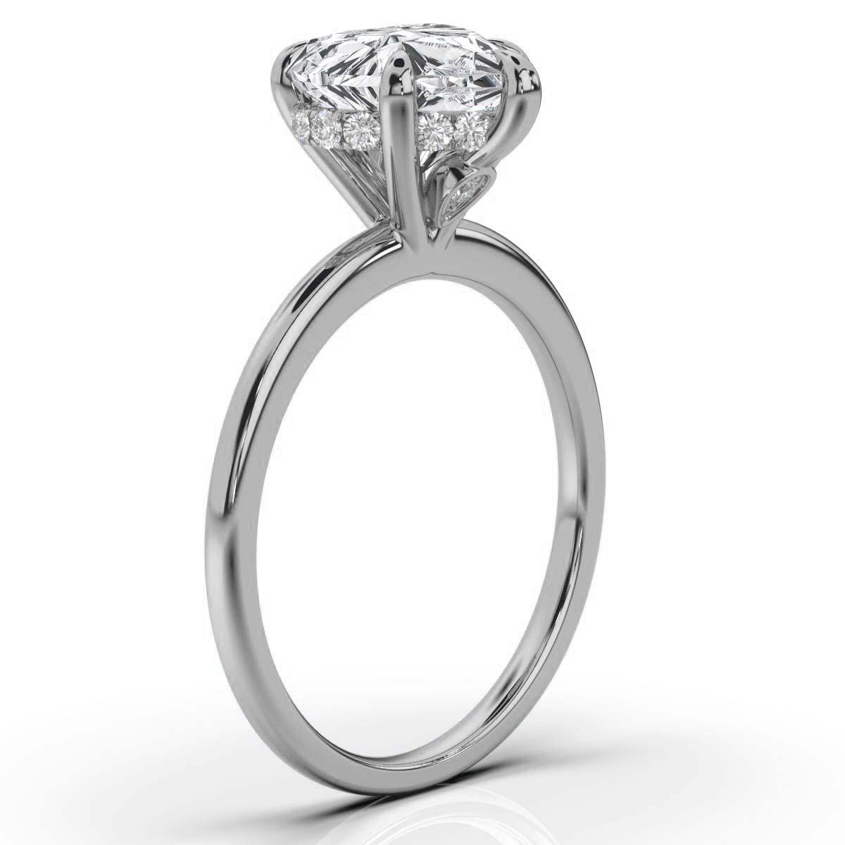 14K White Gold Shivit Hidden Accents Lab Grown Diamond Ring (1/10 ct. tw)