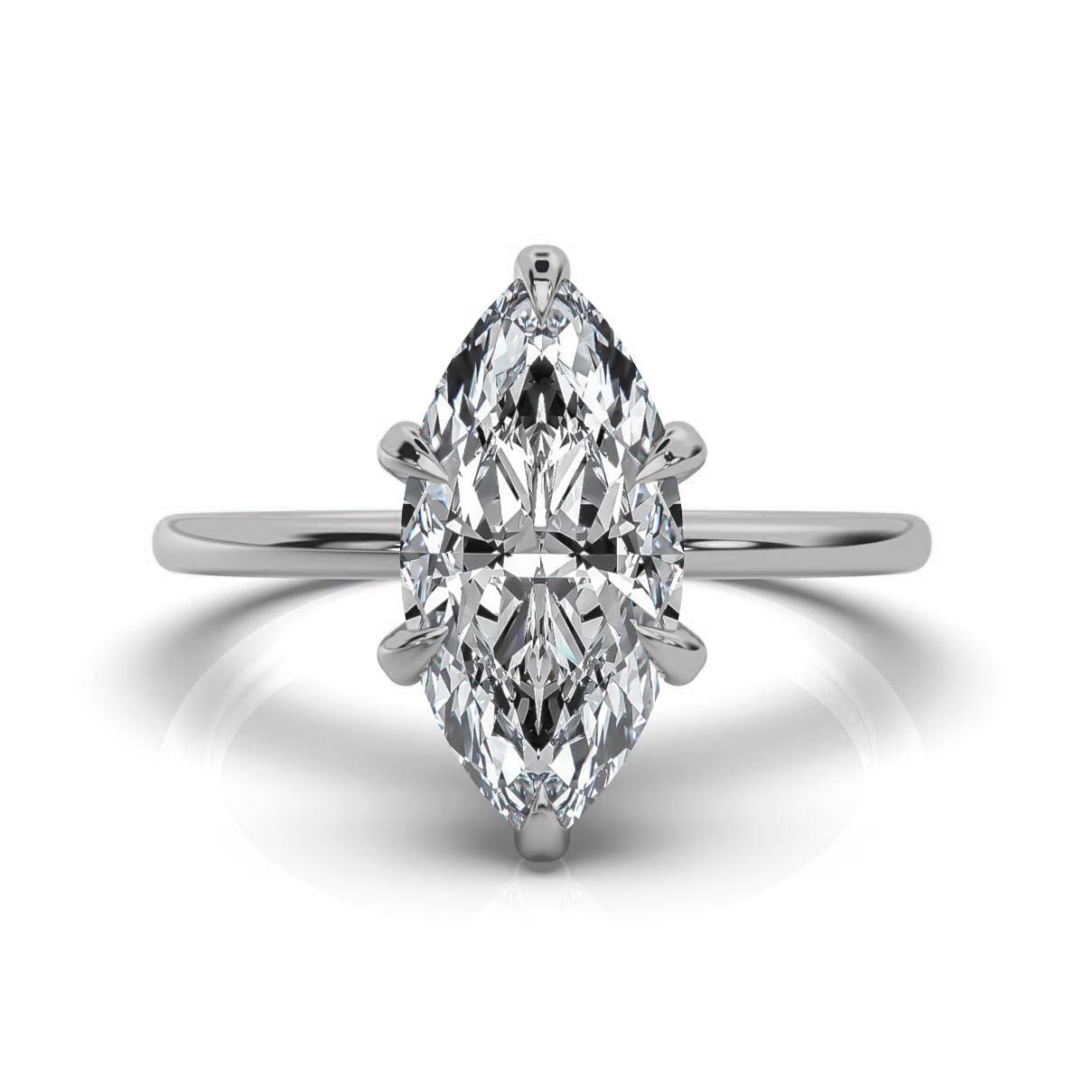 14K White Gold Shivit Hidden Accents Lab Grown Diamond Ring (1/10 ct. tw)