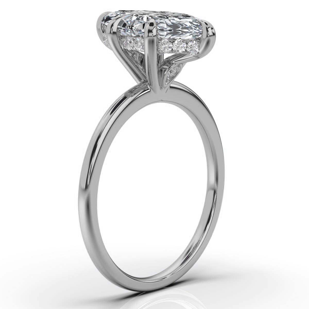 14K White Gold Shivit Hidden Accents Lab Grown Diamond Ring (1/10 ct. tw)