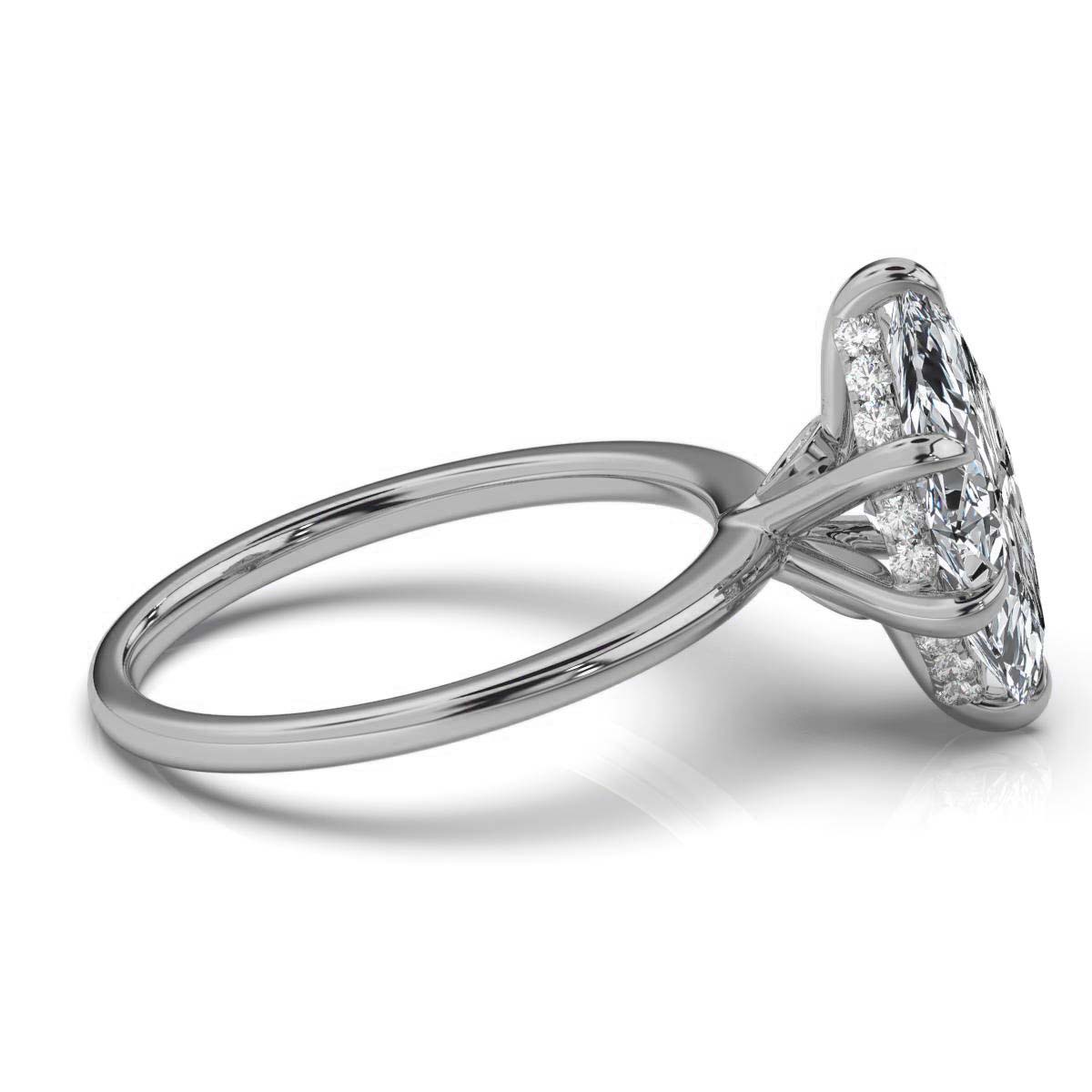 14K White Gold Shivit Hidden Accents Lab Grown Diamond Ring (1/10 ct. tw)