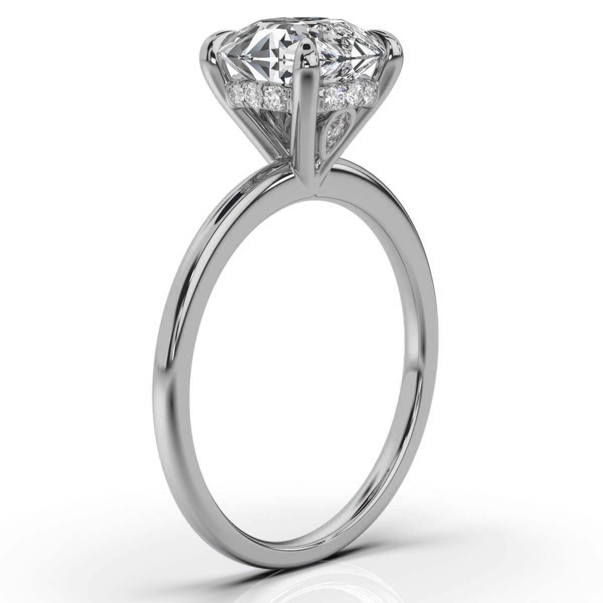 14K White Gold Shivit Hidden Accents Lab Grown Diamond Ring (1/10 ct. tw)