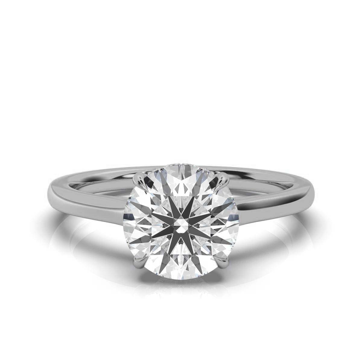 14K White Gold Jennirav Hidden Accents Lab Grown Diamond Ring (1/4 ct. tw)