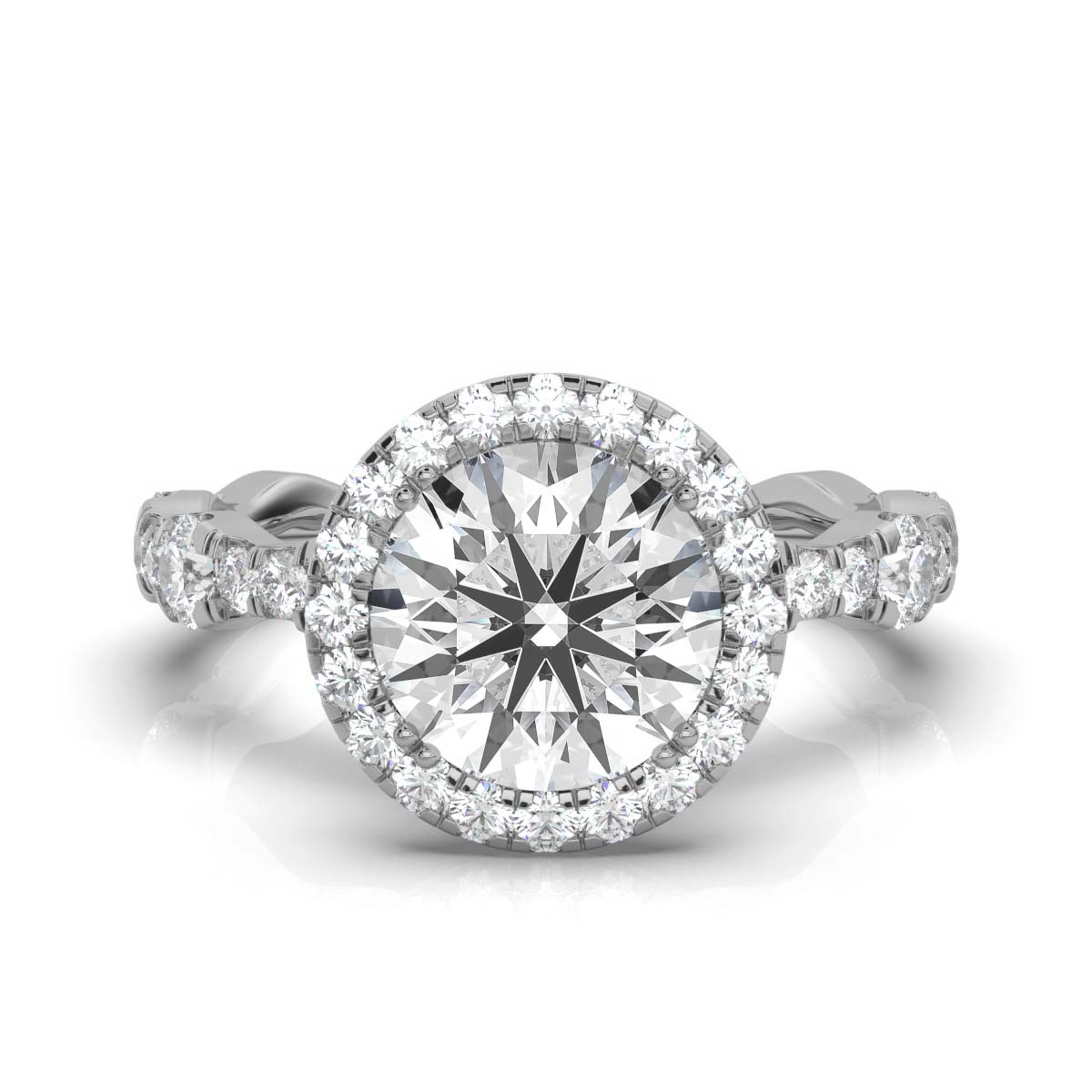 14K White Gold Petrice Halo Hidden Accents Lab Grown Diamond Ring (1 1/6 ct. tw)