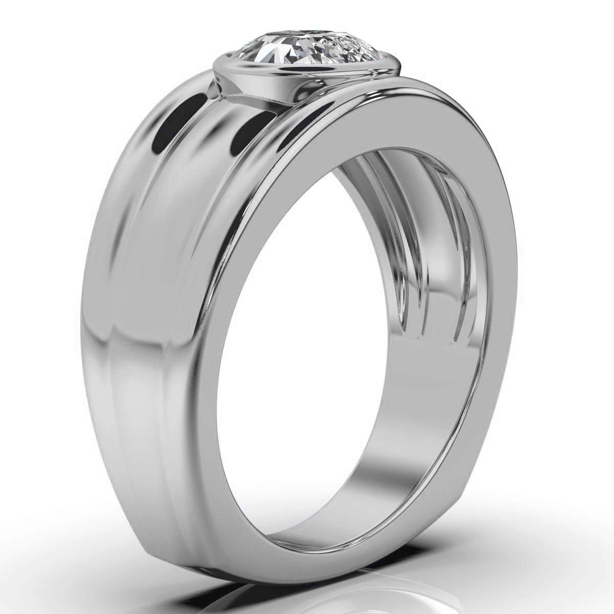 14K White Gold Noelle Bezel Solitaire Engagement Ring 