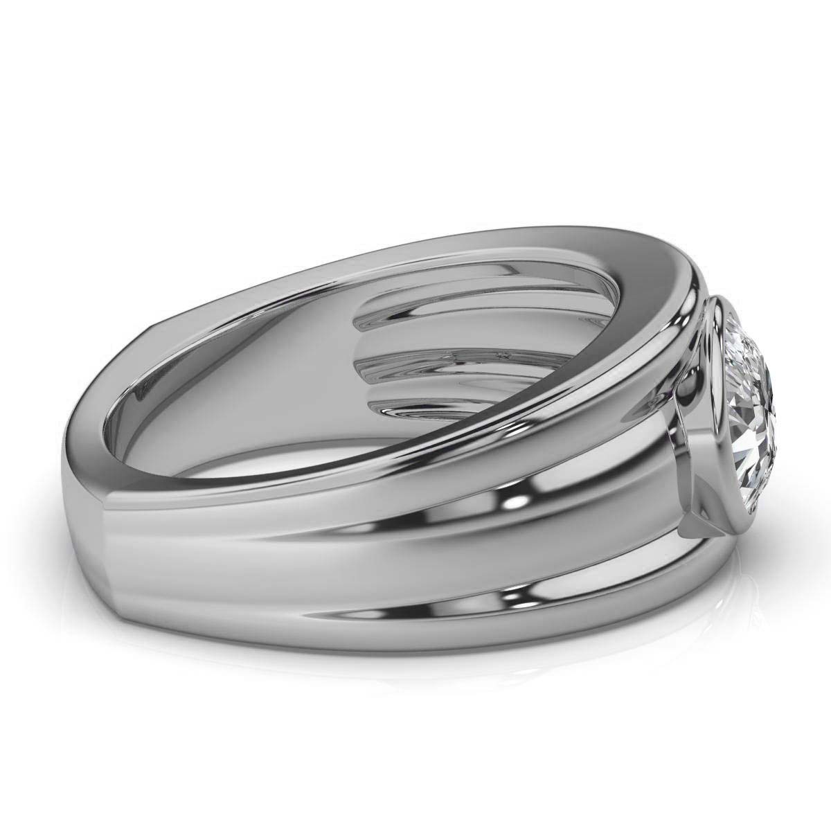 14K White Gold Noelle Bezel Solitaire Engagement Ring 