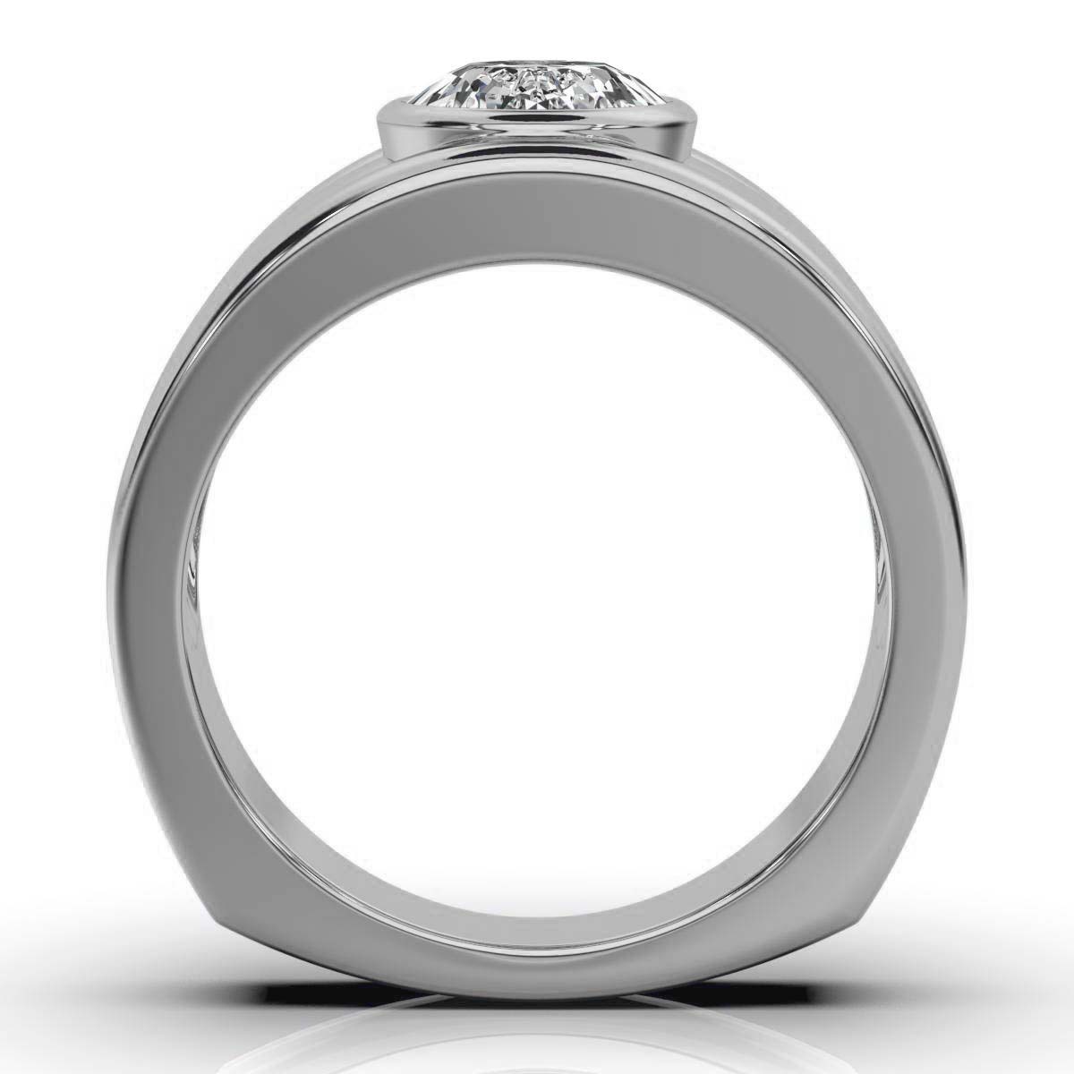 14K White Gold Noelle Bezel Solitaire Engagement Ring 