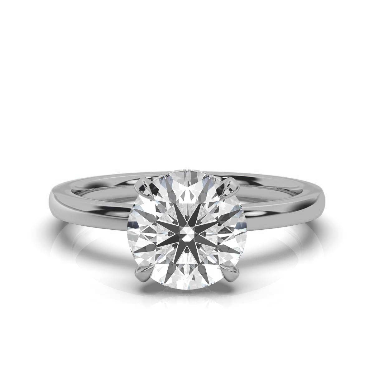 14K White Gold Becca Hidden Accents Lab Grown Diamond Ring (1/5 ct. tw)