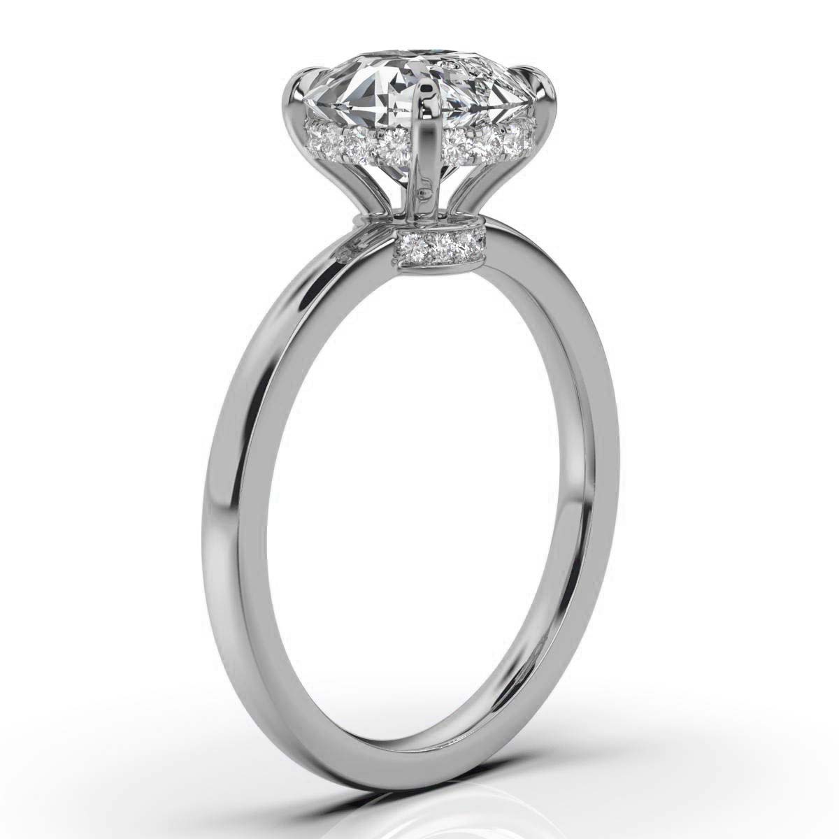 14K White Gold Becca Hidden Accents Lab Grown Diamond Ring (1/5 ct. tw)