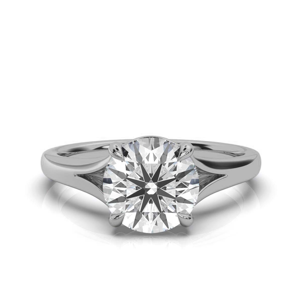 14K White Gold Effie Solitaire Engagement Ring 