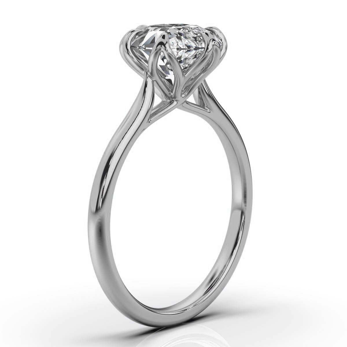 14K White Gold Dinah Nature Inspired Engagement Ring 