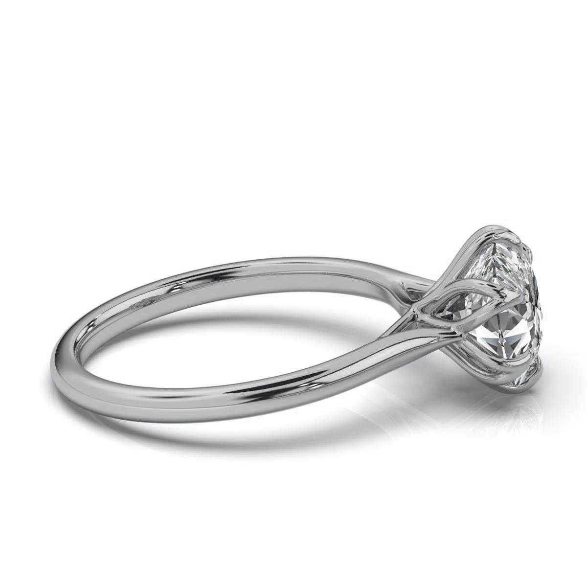 14K White Gold Dinah Nature Inspired Engagement Ring 