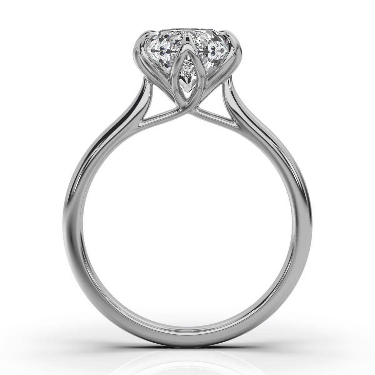 14K White Gold Dinah Nature Inspired Engagement Ring 