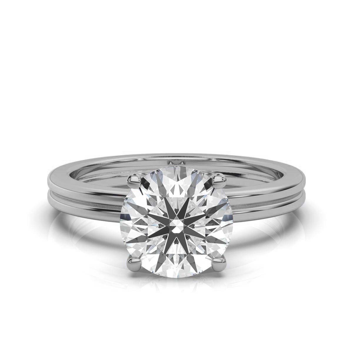 14K White Gold Leilani Hidden Accents Lab Grown Diamond Engagement Ring (1/6 ct. tw)