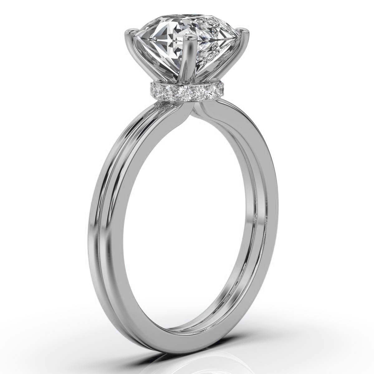 14K White Gold Leilani Hidden Accents Lab Grown Diamond Engagement Ring (1/6 ct. tw)