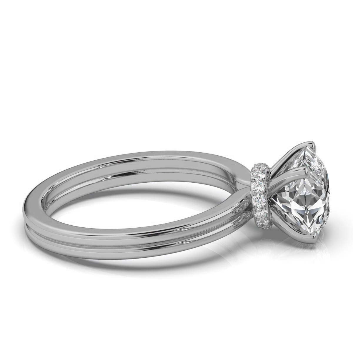 14K White Gold Leilani Hidden Accents Lab Grown Diamond Engagement Ring (1/6 ct. tw)