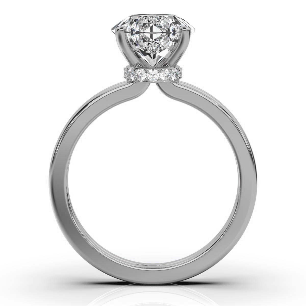 14K White Gold Leilani Hidden Accents Lab Grown Diamond Engagement Ring (1/6 ct. tw)