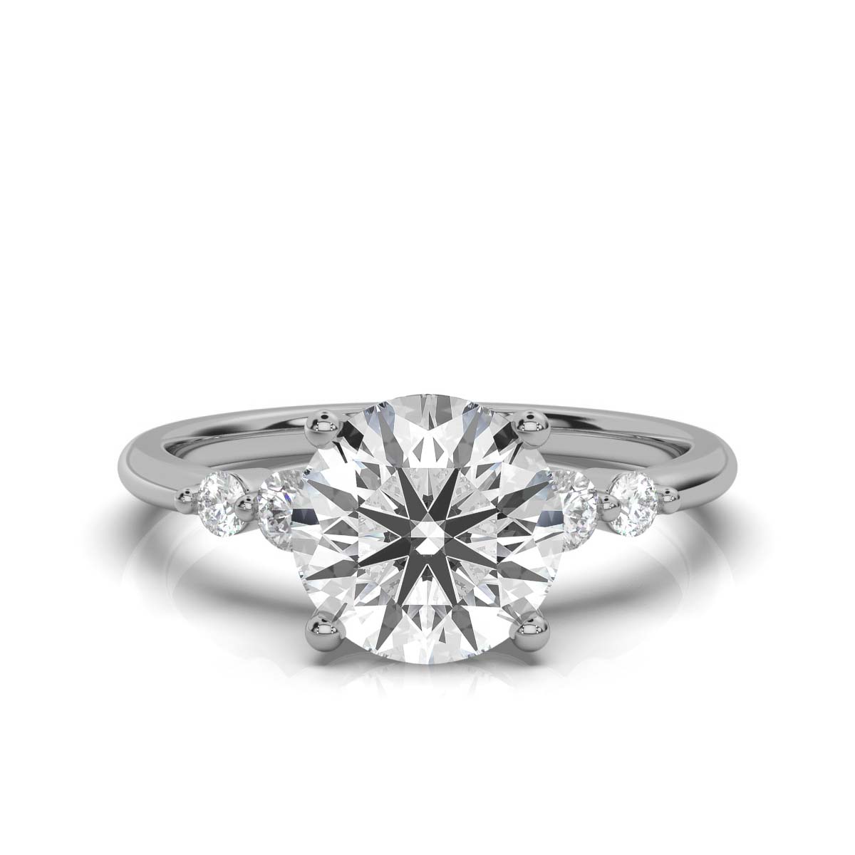 14K White Gold Mentar Lab Grown Diamond Ring (1/5 ct. tw)