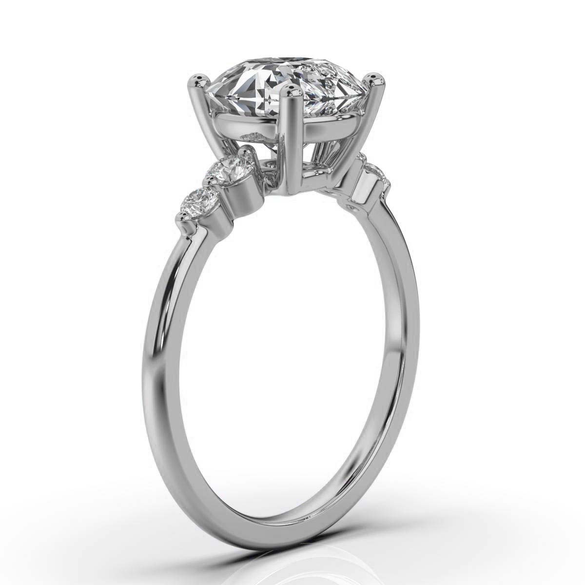 14K White Gold Mentar Lab Grown Diamond Ring (1/5 ct. tw)
