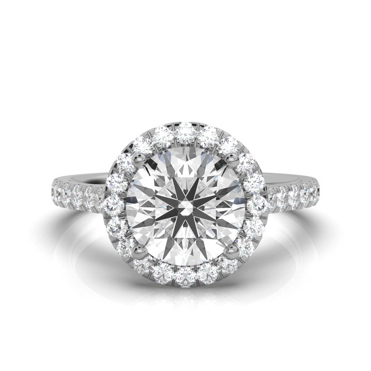 14K White Gold Takiyah Halo Hidden Accents Lab Grown Diamond Ring (2/3 ct. tw)