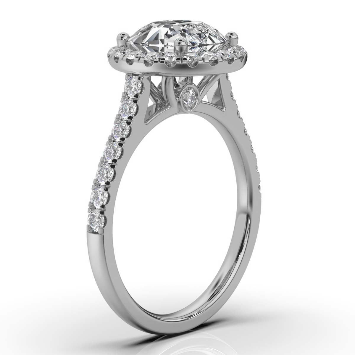 14K White Gold Takiyah Halo Hidden Accents Lab Grown Diamond Ring (2/3 ct. tw)