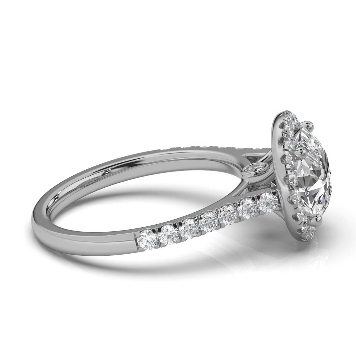 14K White Gold Takiyah Halo Hidden Accents Lab Grown Diamond Ring (2/3 ct. tw)