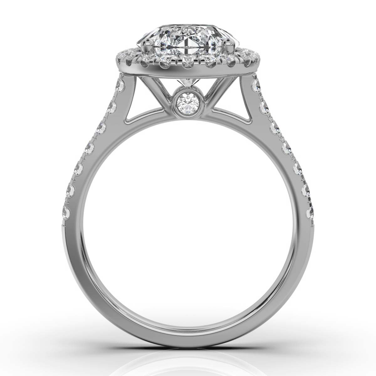 14K White Gold Takiyah Halo Hidden Accents Lab Grown Diamond Ring (2/3 ct. tw)