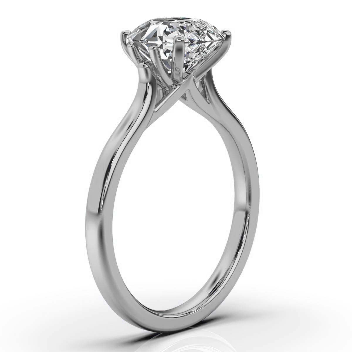14K White Gold Donatella Solitaire Engagement Ring 