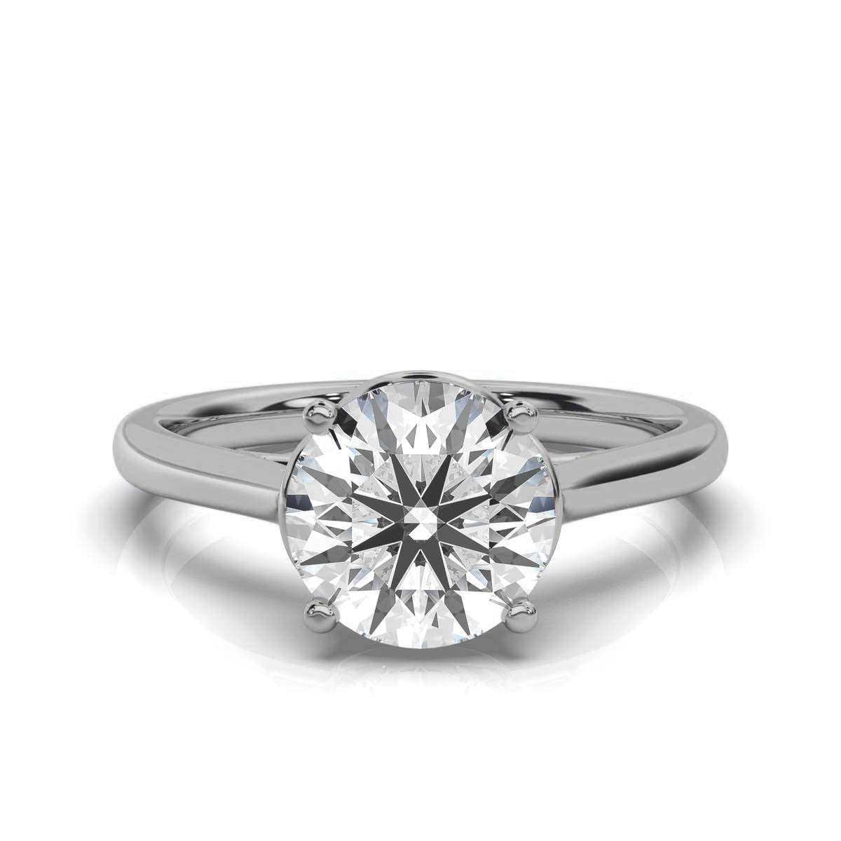 14K White Gold Darby Solitaire Engagement Ring 