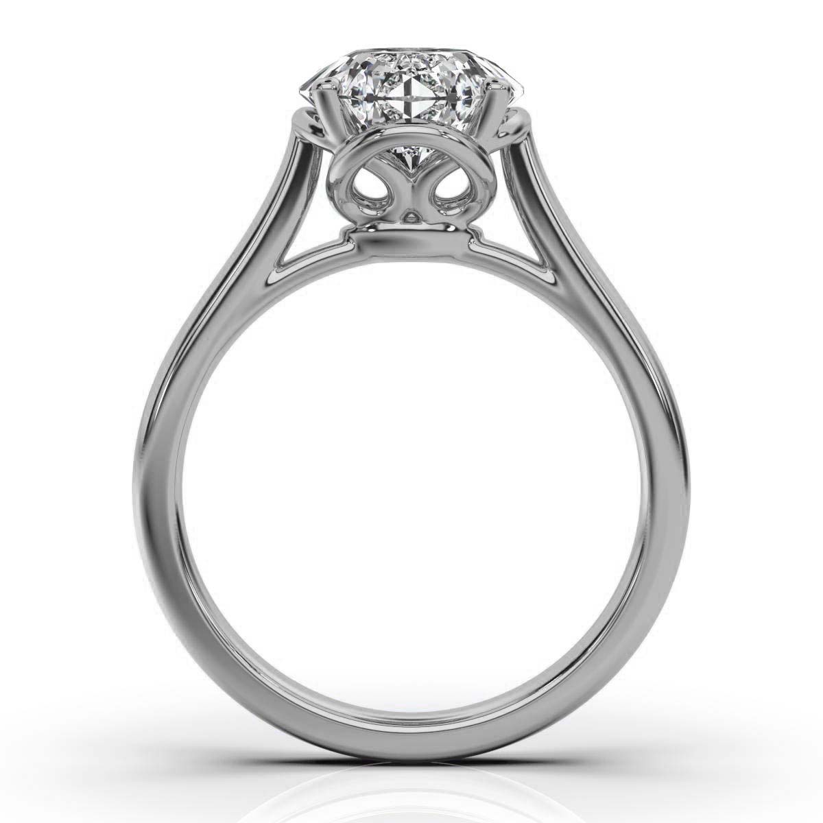 14K White Gold Darby Solitaire Engagement Ring 