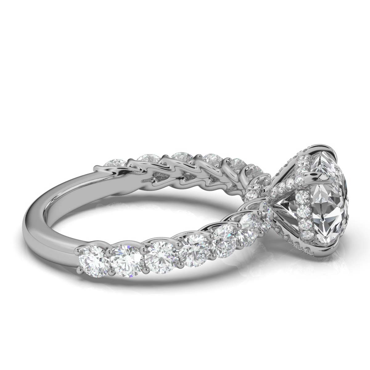 14K White Gold Hermione Hidden Accents Lab Grown Diamond Ring (1 1/3 ct. tw)