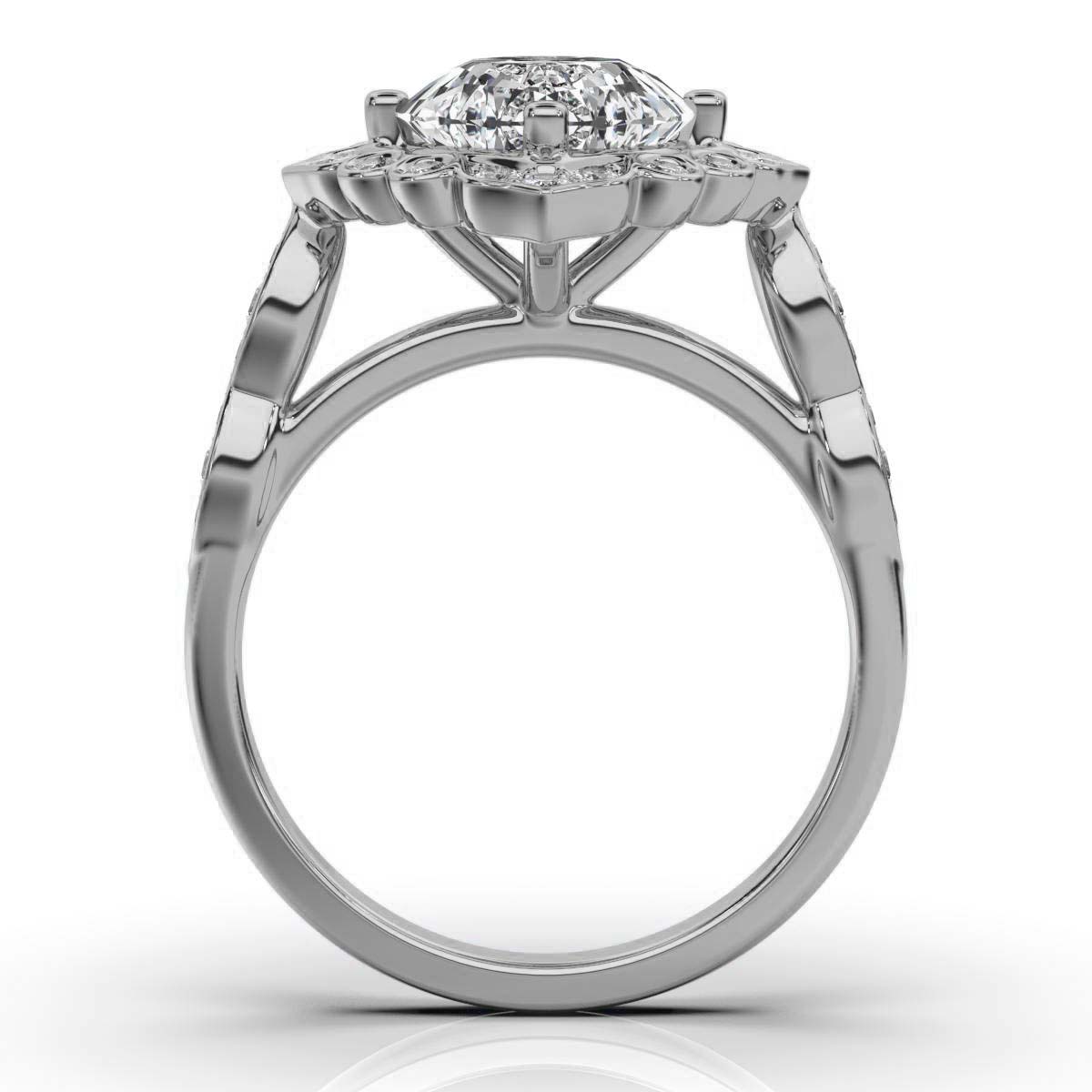 14K White Gold Azalea Nature Inspired Lab Grown Diamond Engagement Ring (1/3 ct. tw)