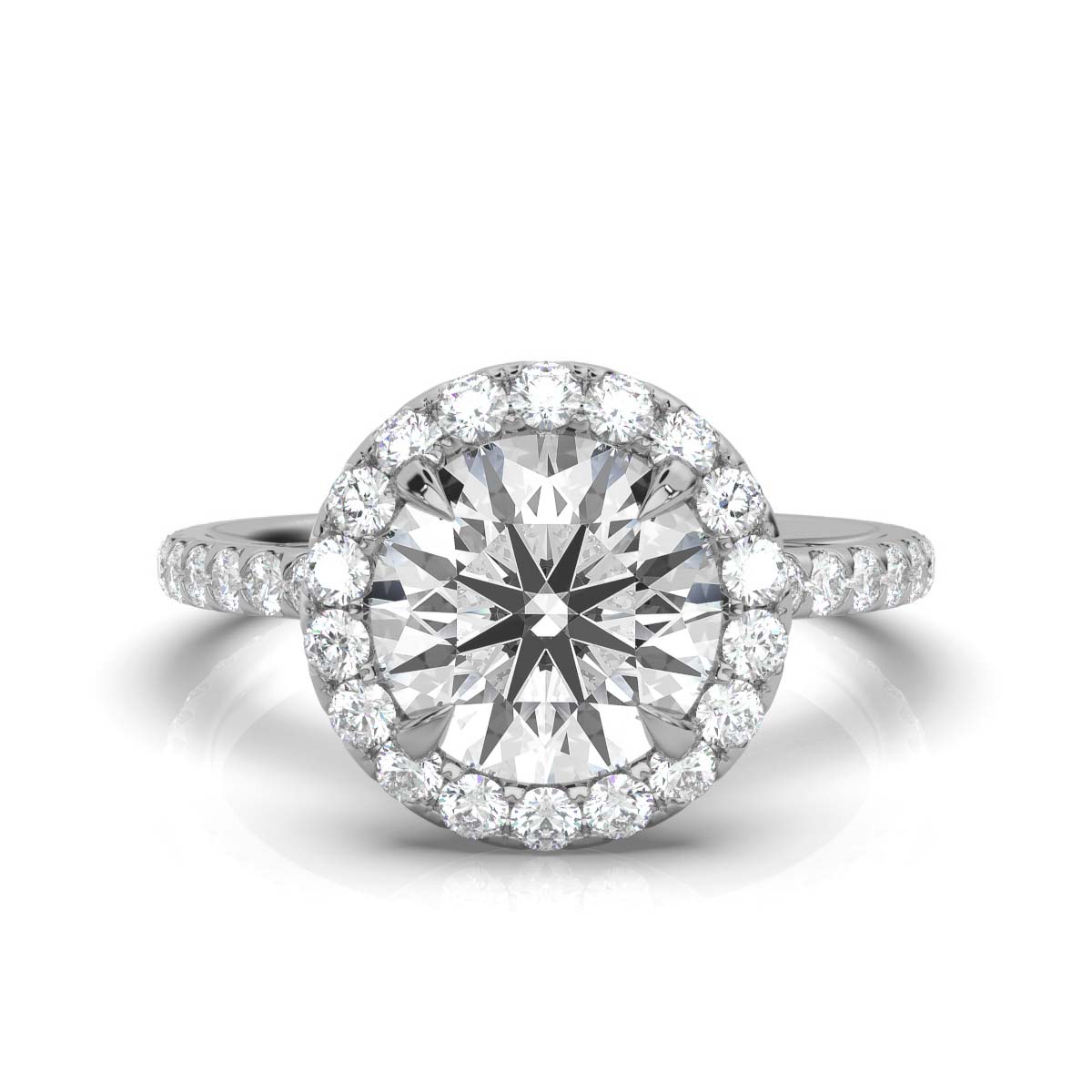 14K White Gold Federica Halo Lab Grown Diamond Engagement Ring (2/3 ct. tw)