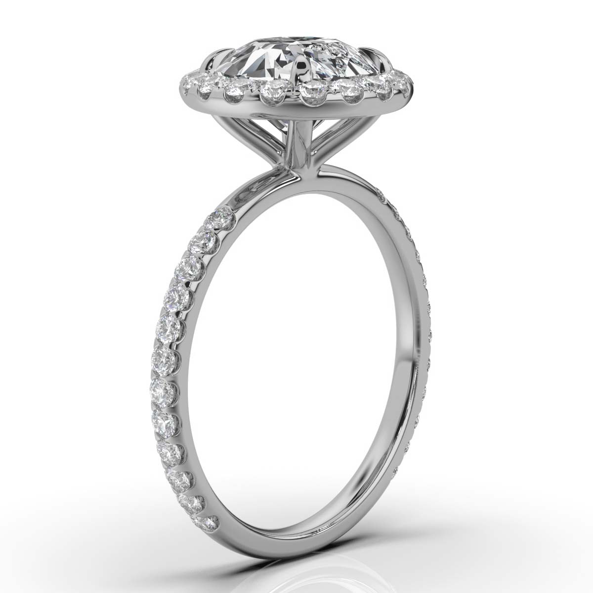 14K White Gold Federica Halo Lab Grown Diamond Engagement Ring (2/3 ct. tw)