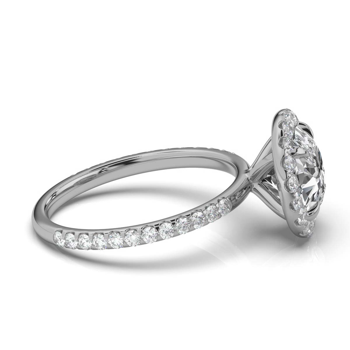 14K White Gold Federica Halo Lab Grown Diamond Engagement Ring (2/3 ct. tw)