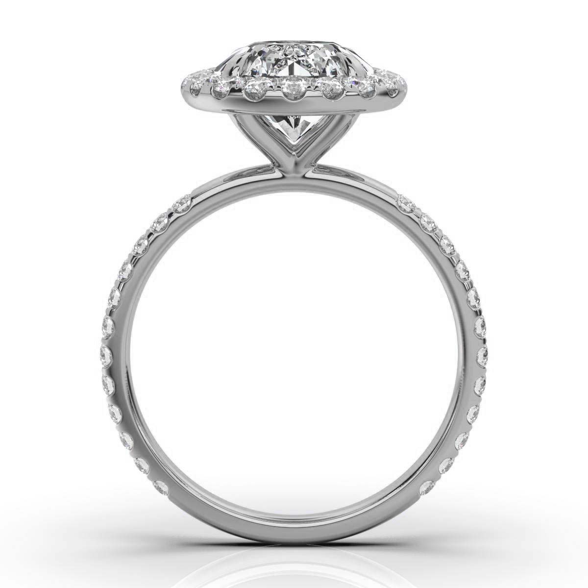 14K White Gold Federica Halo Lab Grown Diamond Engagement Ring (2/3 ct. tw)