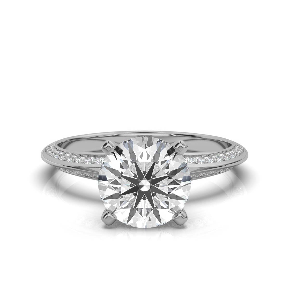 14K White Gold Dayana Double Row Accents Lab Grown Diamond Engagement Ring (1/3 ct. tw)