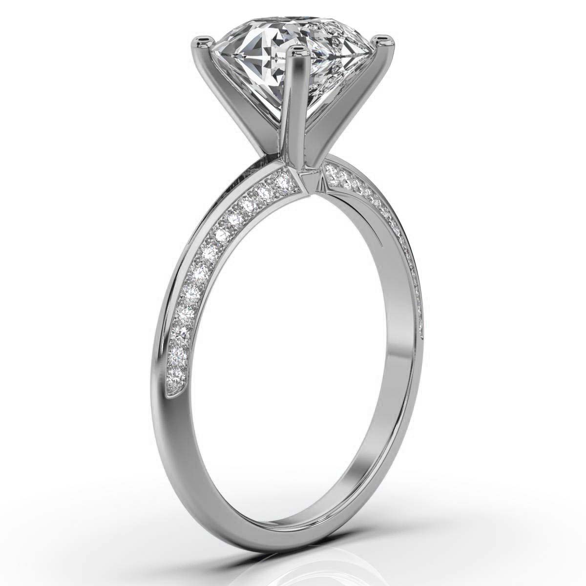 14K White Gold Dayana Double Row Accents Lab Grown Diamond Engagement Ring (1/3 ct. tw)