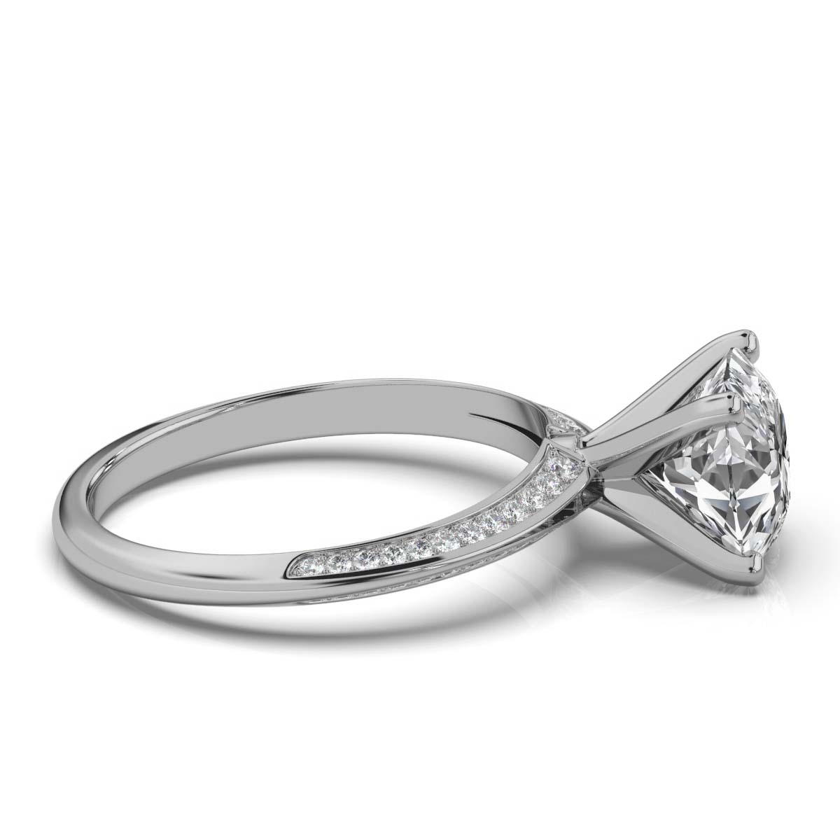 14K White Gold Dayana Double Row Accents Lab Grown Diamond Engagement Ring (1/3 ct. tw)