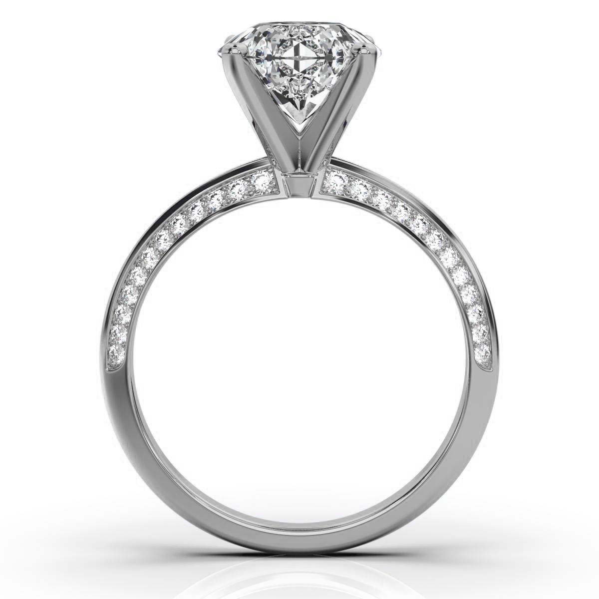 14K White Gold Dayana Double Row Accents Lab Grown Diamond Engagement Ring (1/3 ct. tw)