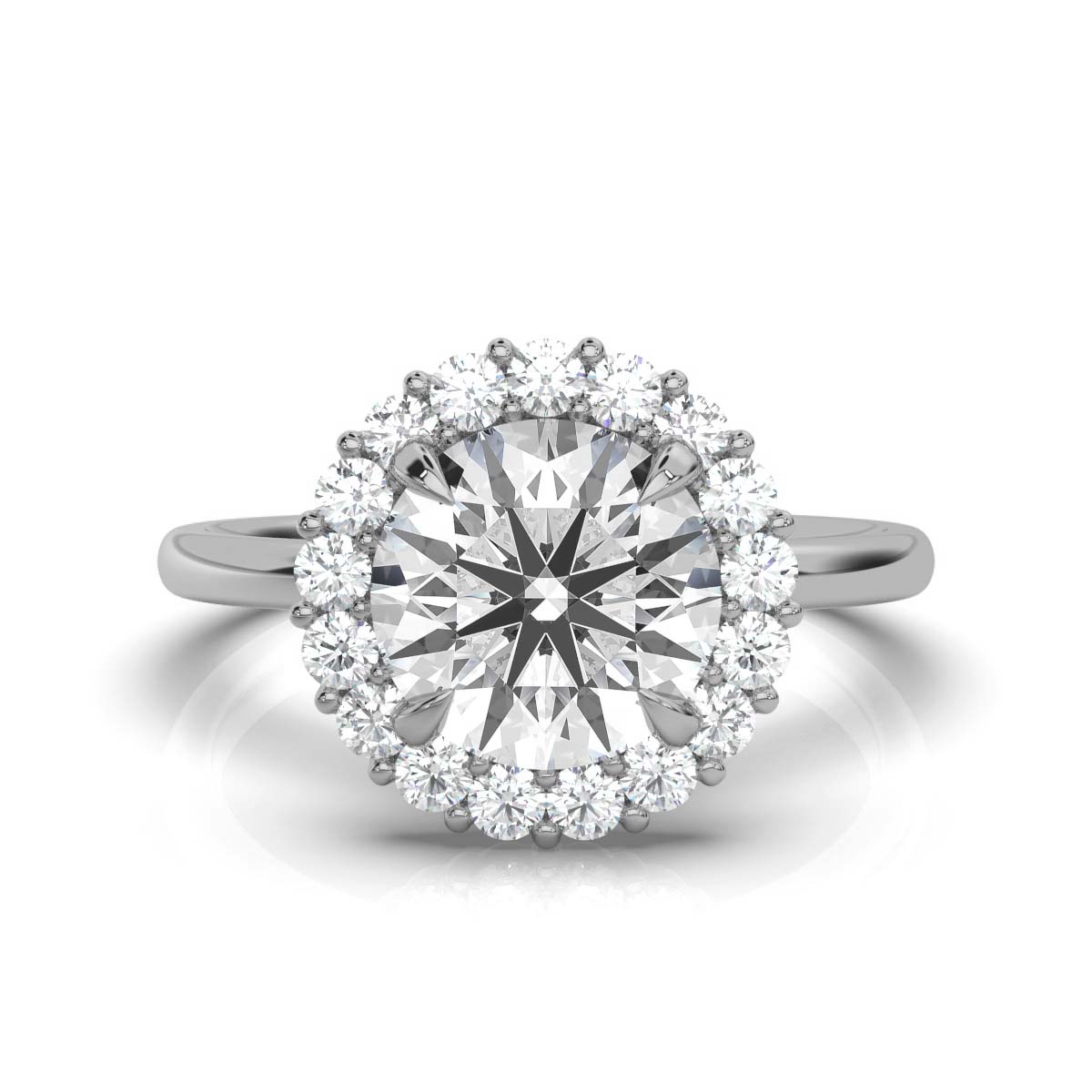 14K White Gold Amanda Halo Lab Grown Diamond Engagement Ring (2/5 ct. tw)