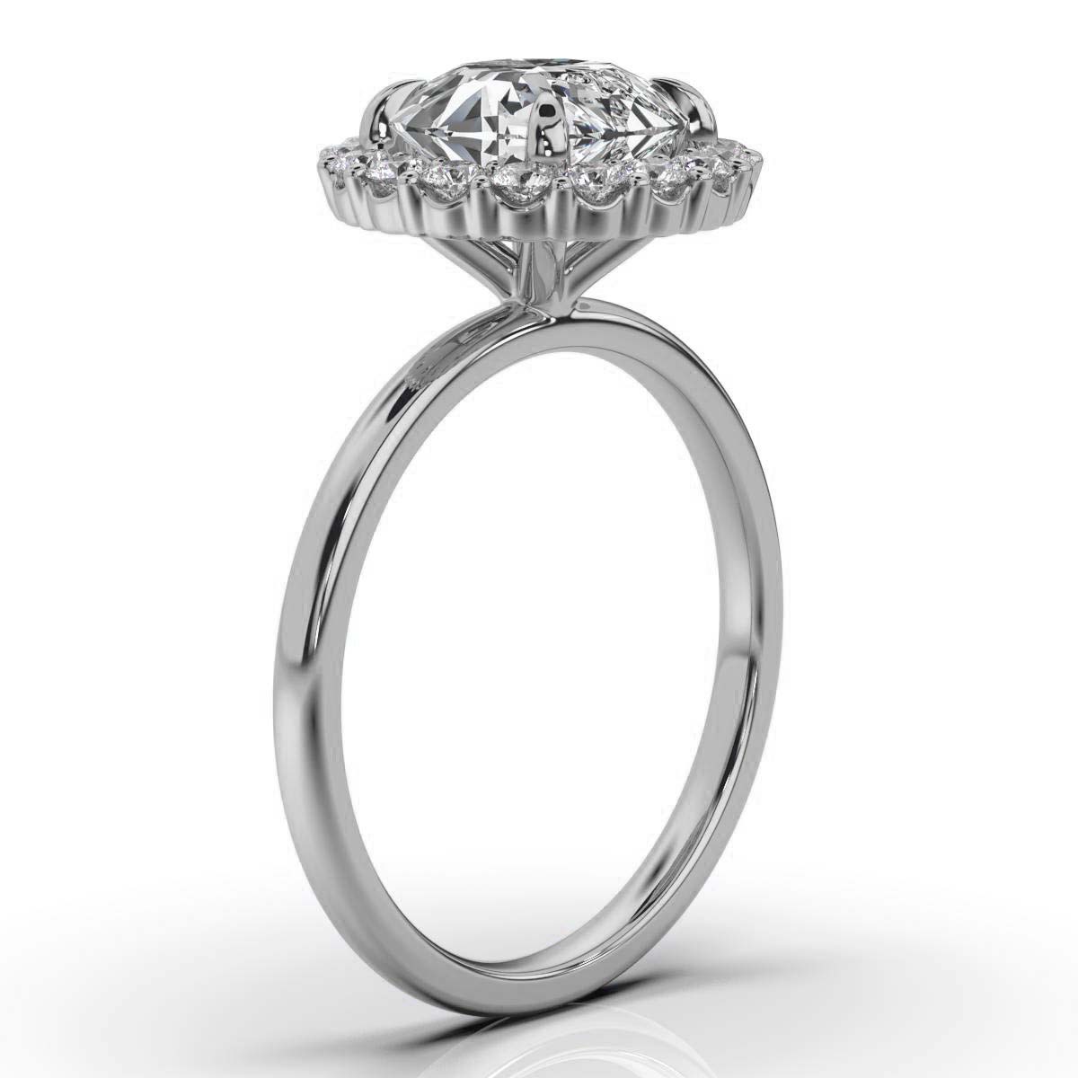 14K White Gold Amanda Halo Lab Grown Diamond Engagement Ring (2/5 ct. tw)