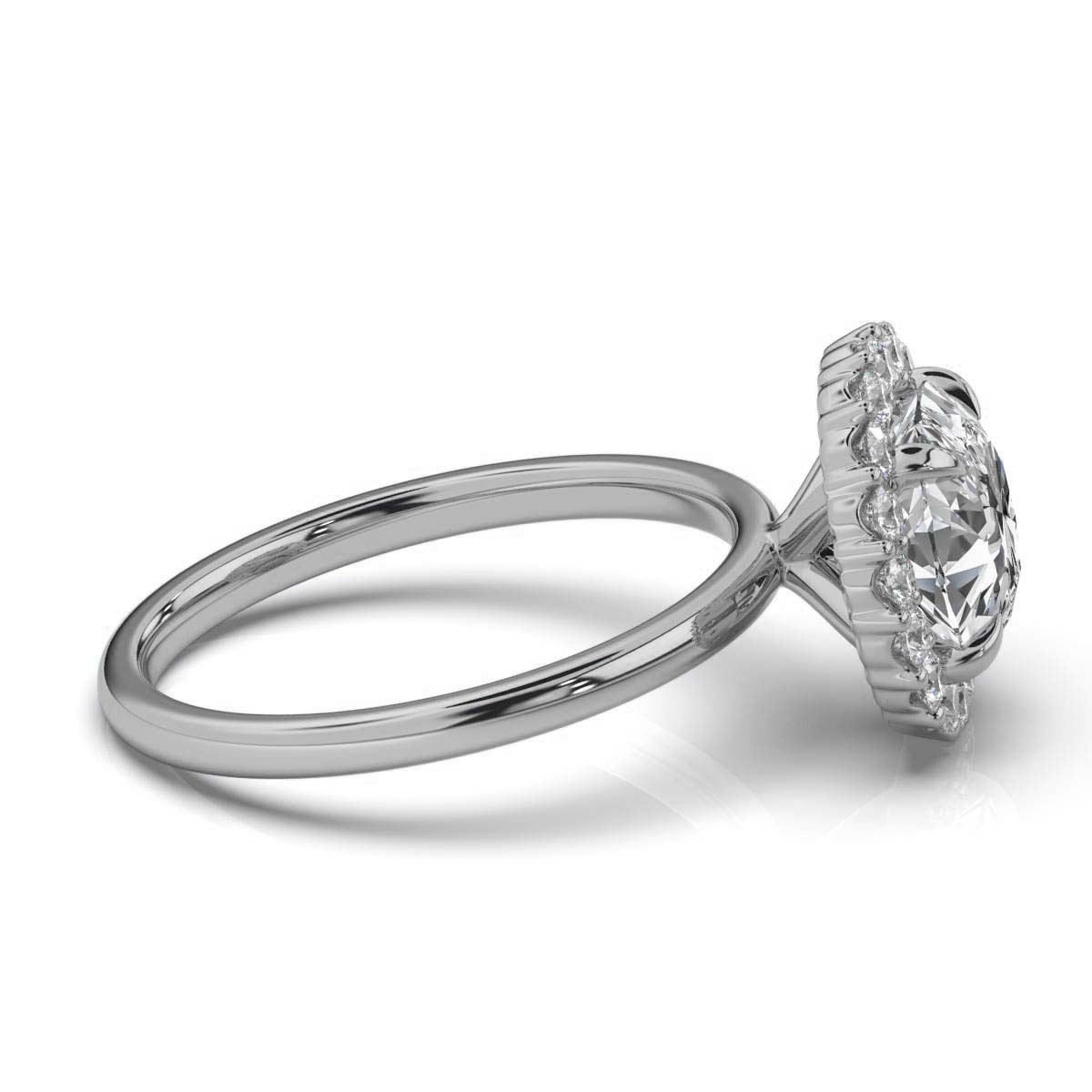 14K White Gold Amanda Halo Lab Grown Diamond Engagement Ring (2/5 ct. tw)