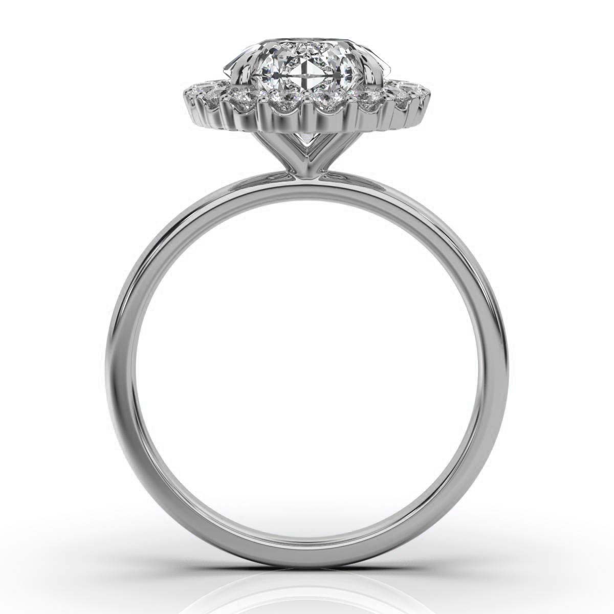 14K White Gold Amanda Halo Lab Grown Diamond Engagement Ring (2/5 ct. tw)