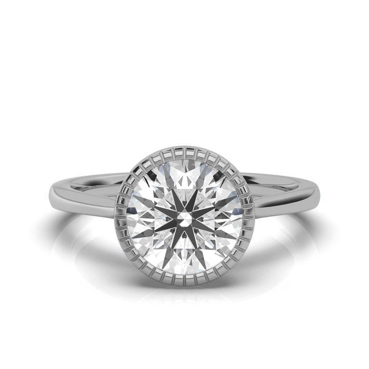 14K White Gold Maya Nature Inspired Engagement Ring 