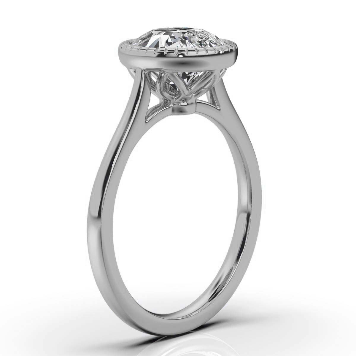 14K White Gold Maya Nature Inspired Engagement Ring 