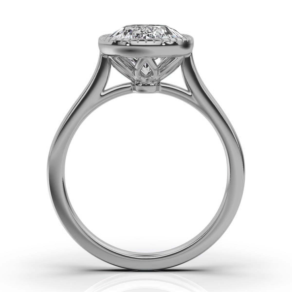 14K White Gold Maya Nature Inspired Engagement Ring 