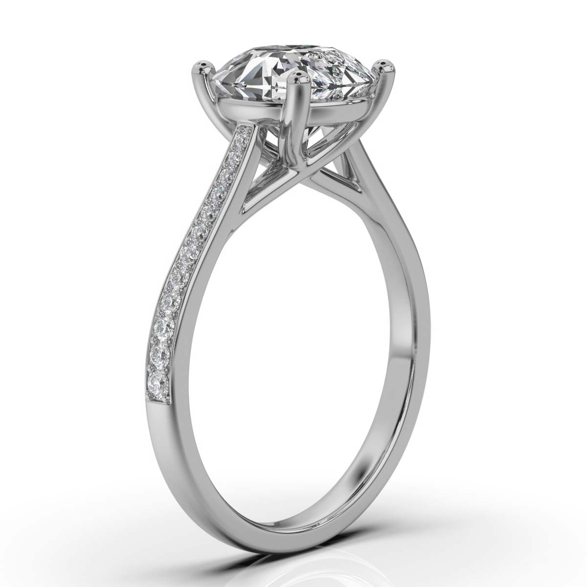 14K White Gold Rebecca Lab Grown Diamond Engagement Ring (1/6 ct. tw)