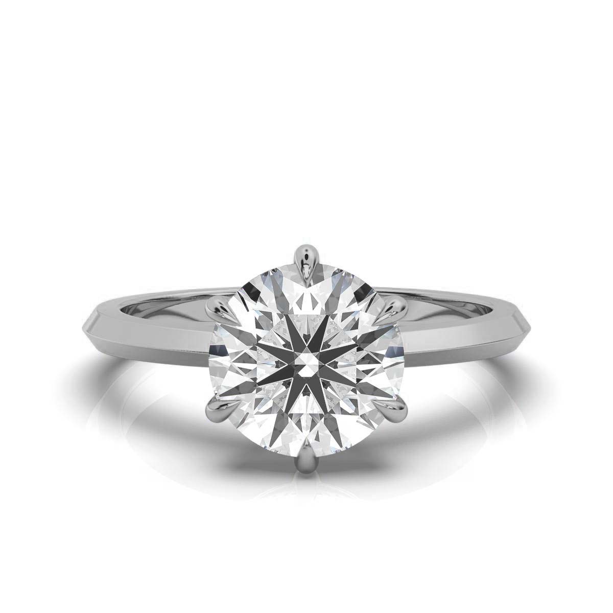 14K White Gold Axelle Solitaire Engagement Ring 