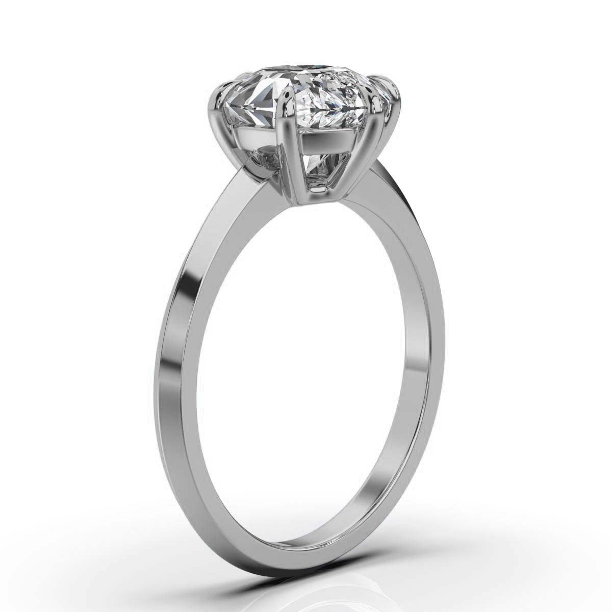 14K White Gold Axelle Solitaire Engagement Ring 