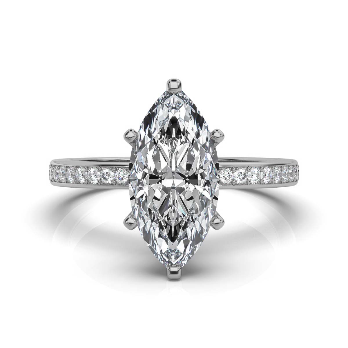 14K White Gold Gemma Accents Lab Grown Diamond Ring (1/5 ct. tw)
